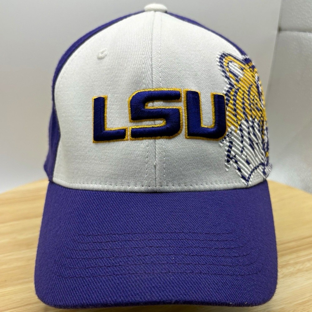 Top of the World LSU Tigers One-Fit Cap Hat Purple White Licensed Mens OSFM